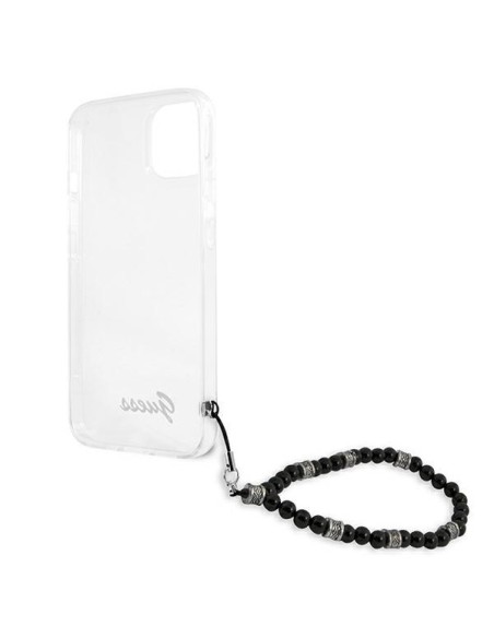 Guess Black Pearl dėklas iPhone 13 mini - skaidrus