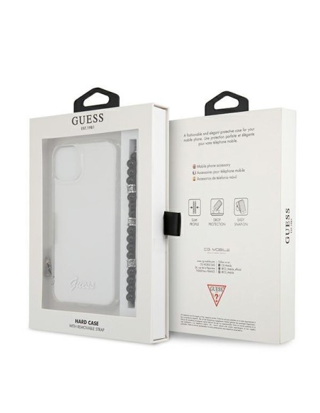 Guess Black Pearl dėklas iPhone 13 mini - skaidrus