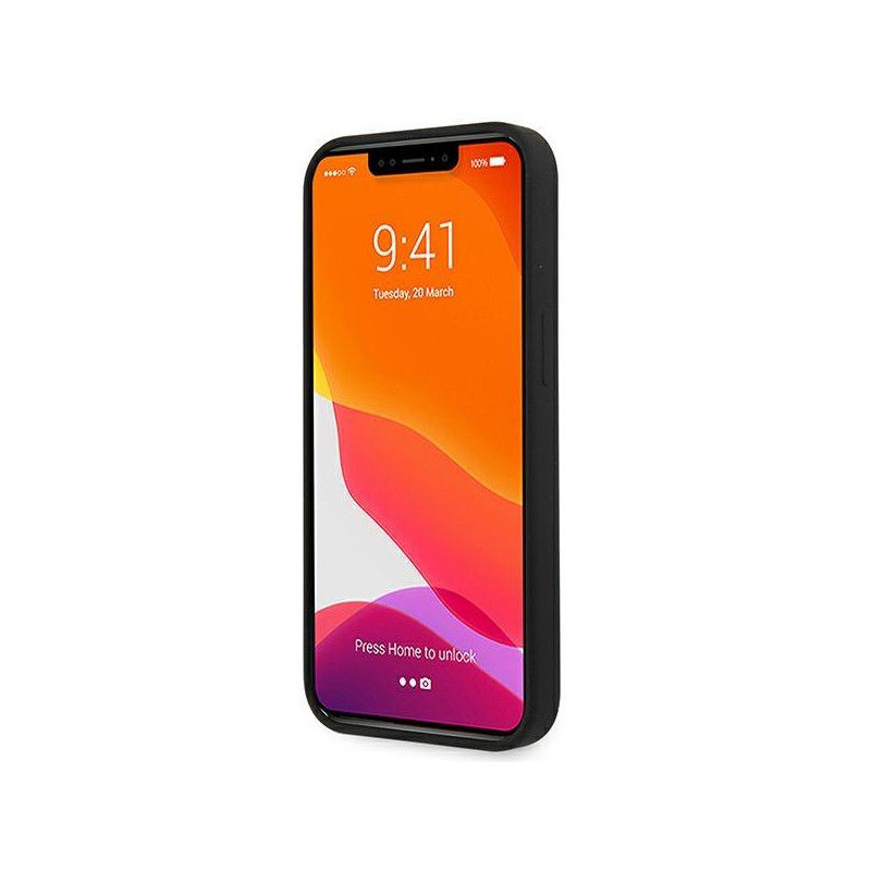 Guess Silicone 4G Logo dėklas iPhone 13 mini - juodas