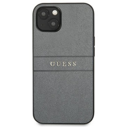Guess Saffiano Strap dėklas iPhone 13 mini - pilkas