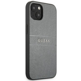 Guess Saffiano Strap dėklas iPhone 13 mini - pilkas