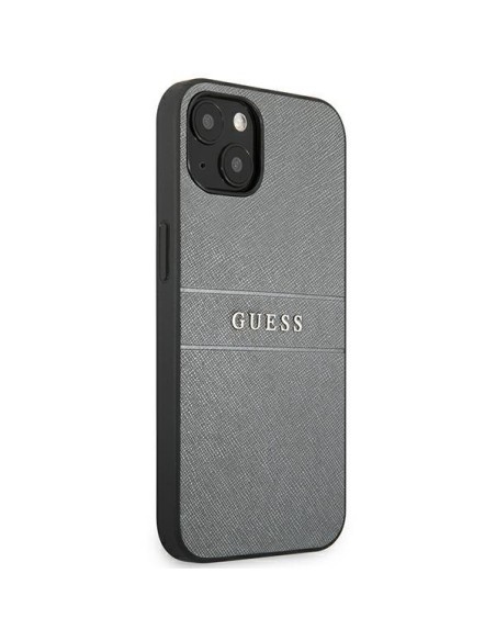 Guess Saffiano Strap dėklas iPhone 13 mini - pilkas Guess Saffiano Strap dėklas iPhone 13 mini - pilkas