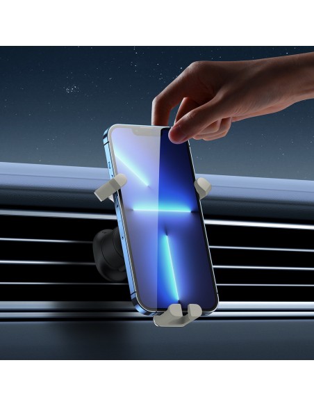 Gravitacinis automobilio telefono laikiklis oro ventiliacijai baltas Gravitacinis automobilio telefono laikiklis oro ventiliacijai baltas