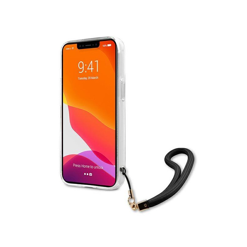 Guess Camo Strap Collection dėklas, skirtas iPhone 13 Pro Max - juodas