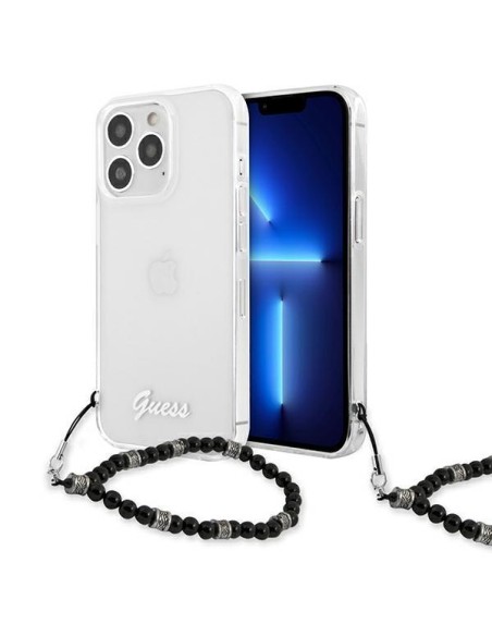 Guess Black Pearl dėklas, skirtas iPhone 13 Pro Max - skaidrus Guess Black Pearl dėklas, skirtas iPhone 13 Pro Max - skaidrus