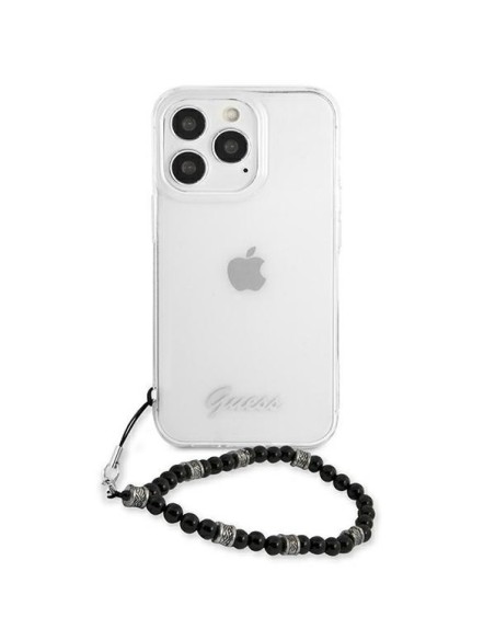 Guess Black Pearl dėklas, skirtas iPhone 13 Pro Max - skaidrus Guess Black Pearl dėklas, skirtas iPhone 13 Pro Max - skaidrus
