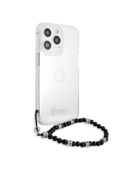 Guess Black Pearl dėklas, skirtas iPhone 13 Pro Max - skaidrus Guess Black Pearl dėklas, skirtas iPhone 13 Pro Max - skaidrus