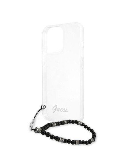 Guess Black Pearl dėklas, skirtas iPhone 13 Pro Max - skaidrus Guess Black Pearl dėklas, skirtas iPhone 13 Pro Max - skaidrus