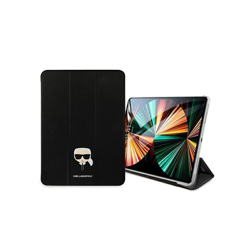 Karl Lagerfeld Saffiano Karl Head dėklas, skirtas iPad 12,9" Pro 2021 - juodas