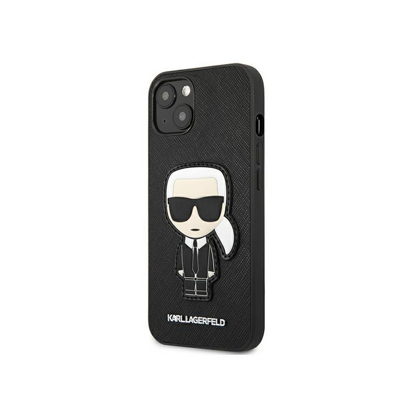 Karl Lagerfeld Saffiano Ikonik Karl& 39 s Patch dėklas iPhone 13 mini - juodas