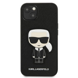 Karl Lagerfeld Saffiano Ikonik Karl& 39 s Patch dėklas iPhone 13 mini - juodas