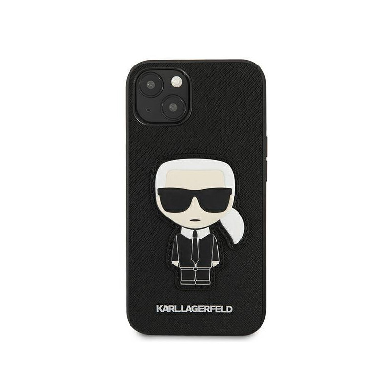 Karl Lagerfeld Saffiano Ikonik Karl& 39 s Patch dėklas iPhone 13 mini - juodas