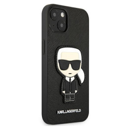 Karl Lagerfeld Saffiano Ikonik Karl& 39 s Patch dėklas iPhone 13 mini - juodas