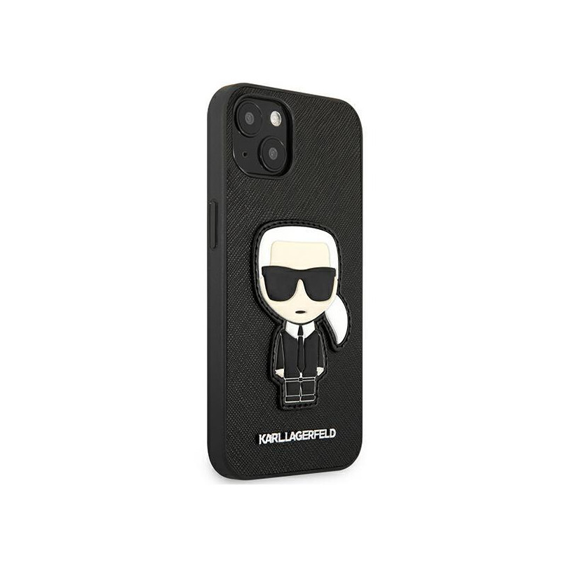 Karl Lagerfeld Saffiano Ikonik Karl& 39 s Patch dėklas iPhone 13 mini - juodas