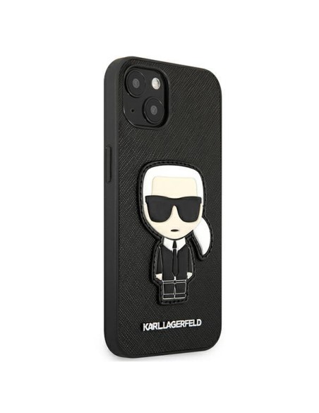 Karl Lagerfeld Saffiano Ikonik Karl& 39 s Patch dėklas iPhone 13 mini - juodas Karl Lagerfeld Saffiano Ikonik Karl& 39 s Patch dėklas iPhone 13 mini - juodas