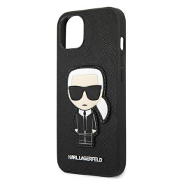 Karl Lagerfeld Saffiano Ikonik Karl& 39 s Patch dėklas iPhone 13 mini - juodas