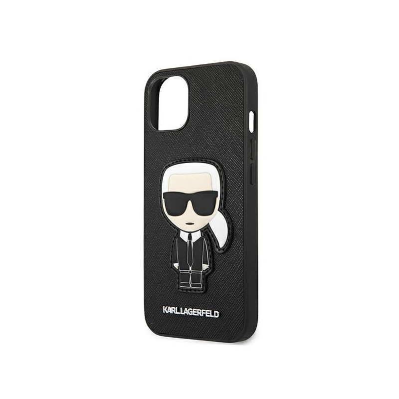 Karl Lagerfeld Saffiano Ikonik Karl& 39 s Patch dėklas iPhone 13 mini - juodas