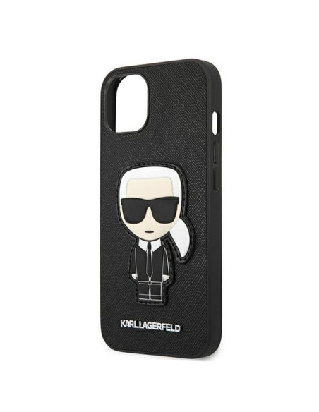 Karl Lagerfeld Saffiano Ikonik Karl& 39 s Patch dėklas iPhone 13 mini - juodas Karl Lagerfeld Saffiano Ikonik Karl& 39 s Patch dėklas iPhone 13 mini - juodas