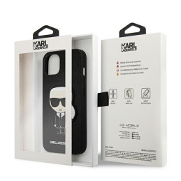 Karl Lagerfeld Saffiano Ikonik Karl& 39 s Patch dėklas iPhone 13 mini - juodas