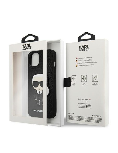 Karl Lagerfeld Saffiano Ikonik Karl& 39 s Patch dėklas iPhone 13 mini - juodas Karl Lagerfeld Saffiano Ikonik Karl& 39 s Patch dėklas iPhone 13 mini - juodas