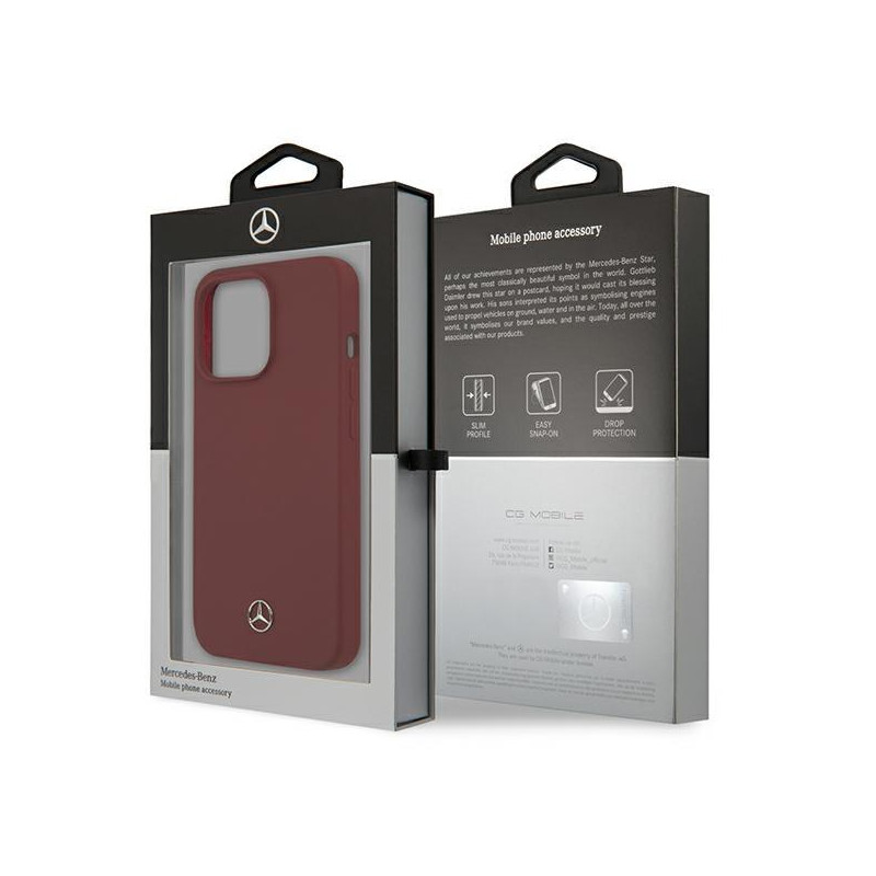 Mercedes Silicone Line dėklas iPhone 13 Pro / iPhone 13 - raudonas