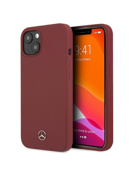 Mercedes Silicone Line dėklas iPhone 13 - raudonas Mercedes Silicone Line dėklas iPhone 13 - raudonas