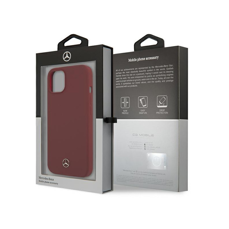 Mercedes Silicone Line dėklas iPhone 13 - raudonas