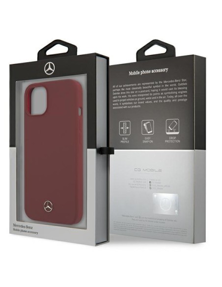 Mercedes Silicone Line dėklas iPhone 13 - raudonas Mercedes Silicone Line dėklas iPhone 13 - raudonas