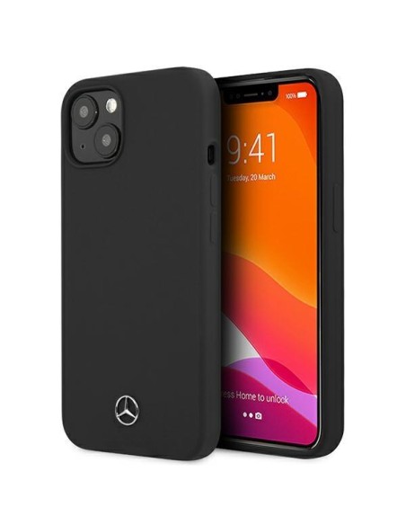 Mercedes Silicone Line dėklas iPhone 13 mini - juodas Mercedes Silicone Line dėklas iPhone 13 mini - juodas