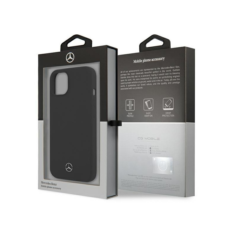 Mercedes Silicone Line dėklas iPhone 13 mini - juodas