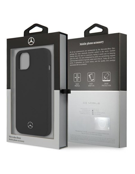 Mercedes Silicone Line dėklas iPhone 13 mini - juodas Mercedes Silicone Line dėklas iPhone 13 mini - juodas