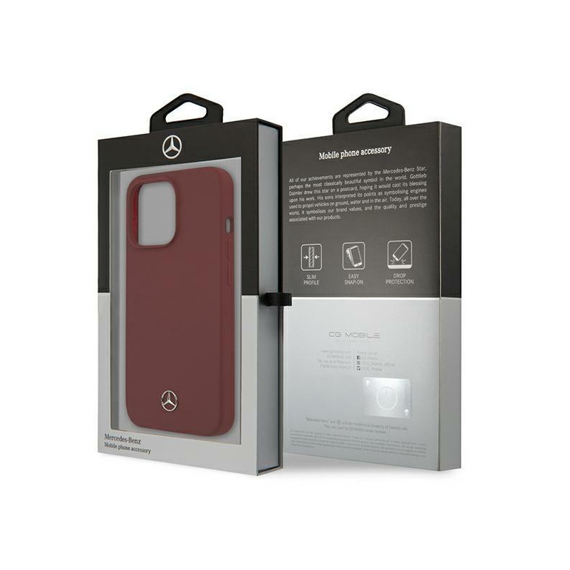 Mercedes Silicone Line dėklas iPhone 13 Pro Max - raudonas