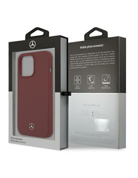 Mercedes Silicone Line dėklas iPhone 13 Pro Max - raudonas Mercedes Silicone Line dėklas iPhone 13 Pro Max - raudonas