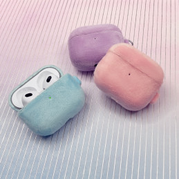 „Kingxbar Plush Pods“ dėklas, skirtas „AirPods 3“ pliušinis dėklas, mėlynas ausinių dangtelis