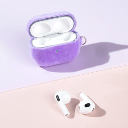 „Kingxbar Plush Pods“ dėklas, skirtas „AirPods 3“ pliušinis dėklas, mėlynas ausinių dangtelis