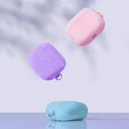 „Kingxbar Plush Pods“ dėklas, skirtas „AirPods 3“ pliušinis dėklas, mėlynas ausinių dangtelis