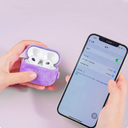 „Kingxbar Plush Pods“ dėklas, skirtas „AirPods 3“ pliušinis dėklas, mėlynas ausinių dangtelis