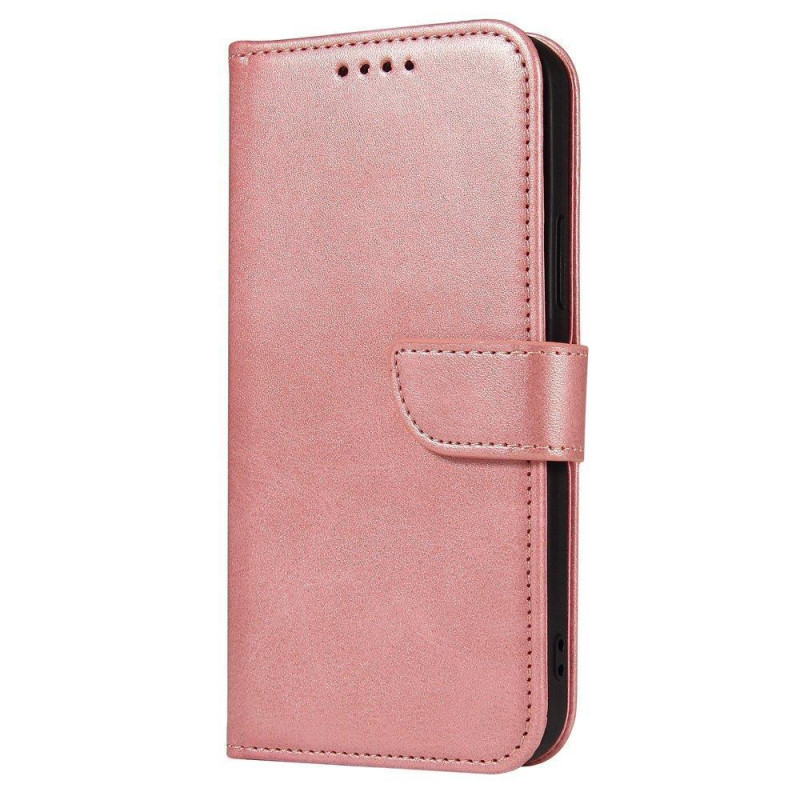 Magnet Case elegantiškas dėklo dangtelis su atvartu ir stovo funkcija, skirta Poco M4 Pro 5G rožinei