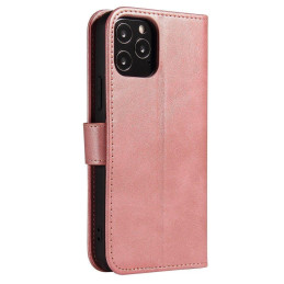 Magnet Case elegantiškas dėklo dangtelis su atvartu ir stovo funkcija, skirta Poco M4 Pro 5G rožinei