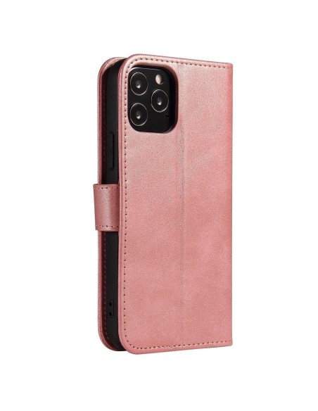 Magnet Case elegantiškas dėklo dangtelis su atvartu ir stovo funkcija, skirta Poco M4 Pro 5G rožinei