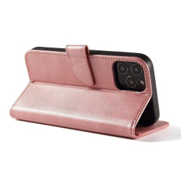 Magnet Case elegantiškas dėklo dangtelis su atvartu ir stovo funkcija, skirta Poco M4 Pro 5G rožinei