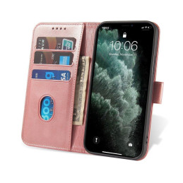 Magnet Case elegantiškas dėklo dangtelis su atvartu ir stovo funkcija, skirta Poco M4 Pro 5G rožinei
