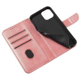 Magnet Case elegantiškas dėklo dangtelis su atvartu ir stovo funkcija, skirta Poco M4 Pro 5G rožinei
