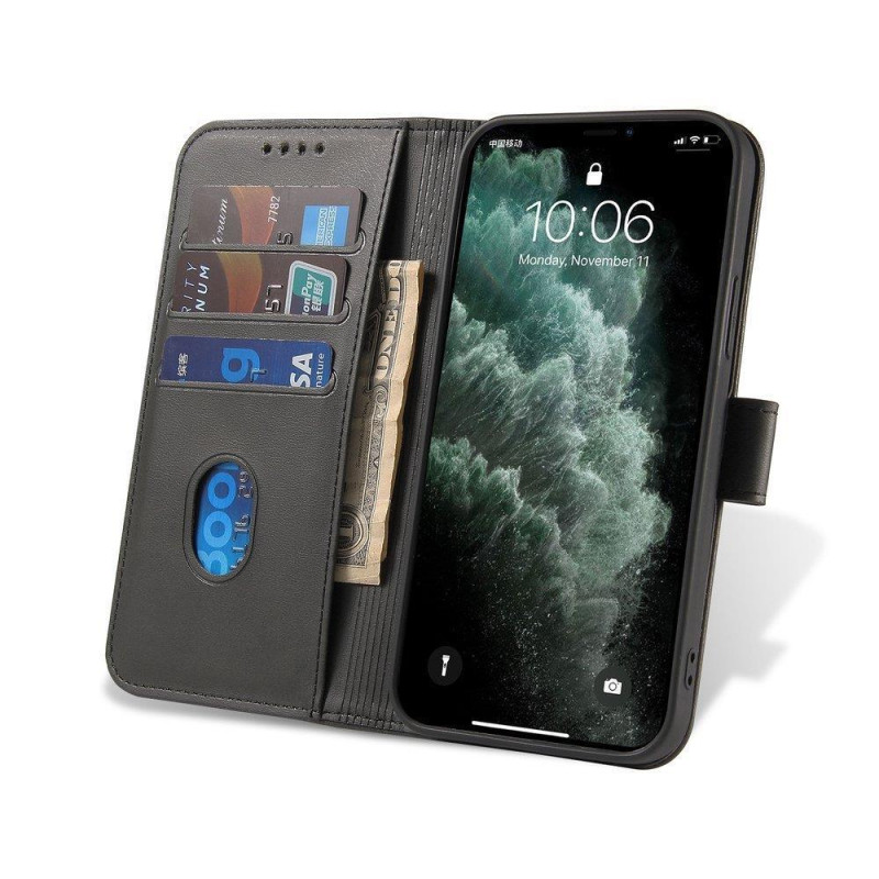 Magnet Case elegantiškas dėklas su atvartu ir stovo funkcija, skirtas Huawei nova 8 black