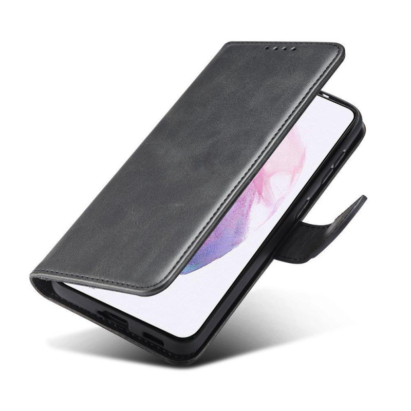 Magnet Case elegantiškas dėklas su atvartu ir stovo funkcija, skirta Samsung Galaxy S22 Ultra black