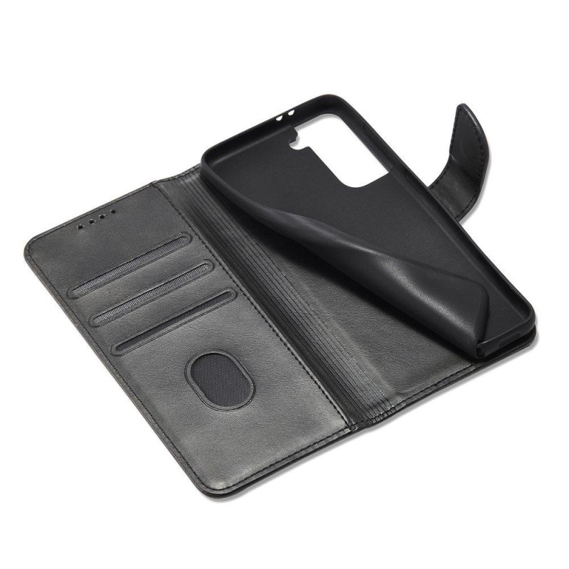 Magnet Case elegantiškas dėklas su atvartu ir stovo funkcija, skirta Samsung Galaxy S22 Ultra black