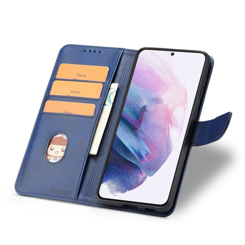 Magnet Case elegantiškas dėklas su atvartu ir stovo funkcija, skirta Samsung Galaxy S22 Ultra blue