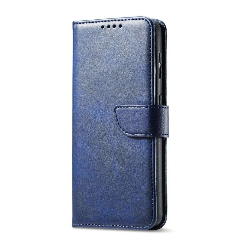 Magnet Case elegantiškas dėklas su atvartu ir stovo funkcija, skirta Samsung Galaxy S22 Ultra blue