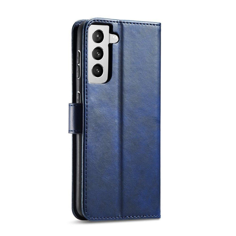 Magnet Case elegantiškas dėklas su atvartu ir stovo funkcija, skirta Samsung Galaxy S22 Ultra blue