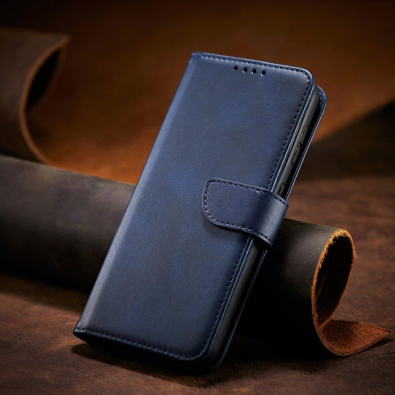 Magnet Case elegantiškas dėklas su atvartu ir stovo funkcija, skirta Samsung Galaxy S22 Ultra blue